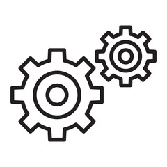Interlocking Gears line icon.