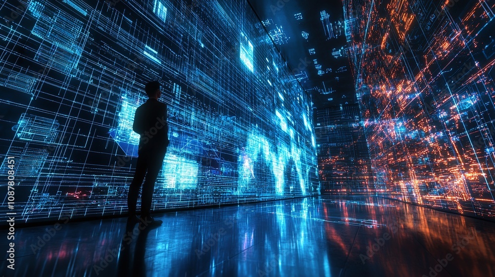 Poster technology digital data and the evolution of connectivity and innovation in the future.