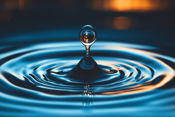 Water droplet makes ripples