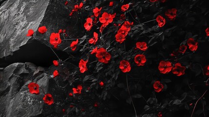 Red poppies blooming in the garden.