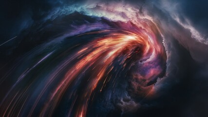 Cosmic Vortex: A mesmerizing celestial swirl of vibrant colors, depicting an abstract cosmic vortex, evoking a sense of wonder and the infinite expanse of the universe.