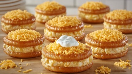 Savory treats with creamy filling and golden cheese offer a delightful tasting experience