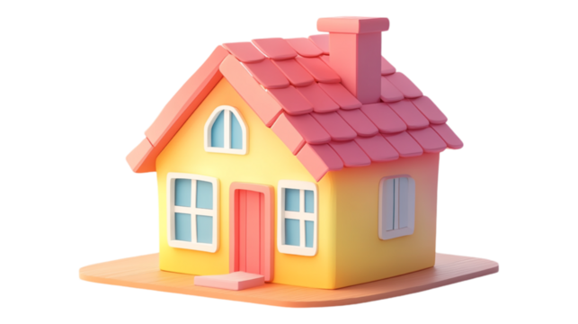 Origami house against transparent background - Powered by Adobe