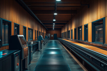 Fototapeta premium Automated feeding system in modern facility dispenses food efficiently