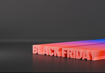 Black Friday 3d render lettering background for banner