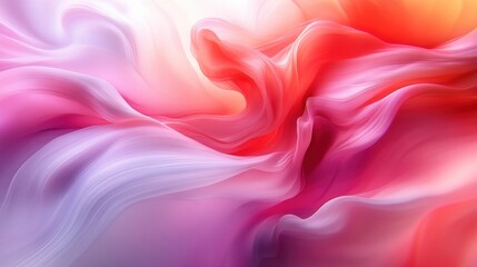Fototapeta premium Abstract swirling pink, orange, and purple fluid.