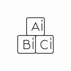 letter bricks toy icon sign vector