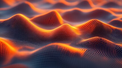 Abstract waves with glowing patterns and textures.