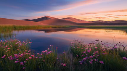 sunrise over lake