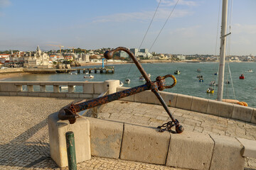 Fototapeta premium antique anchor in the port