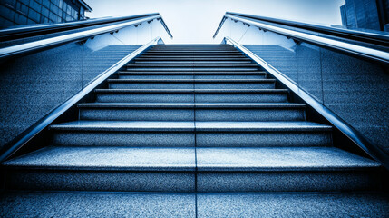 Obraz premium Modern staircase with sleek design and glass railings