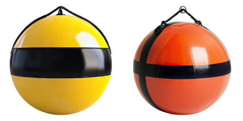 Sea buoy isolated on transparent background, Set of