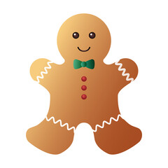 Gingerbread man. Illustration of Christmas ornament element.