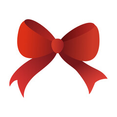 Red bowknot. Illustration of Christmas. 