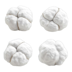 Set of cotton isolated on transparent background, Set of