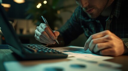 The Man Using a Calculator