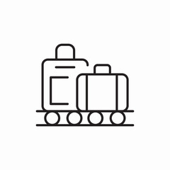 luggage trolley icon sign vector