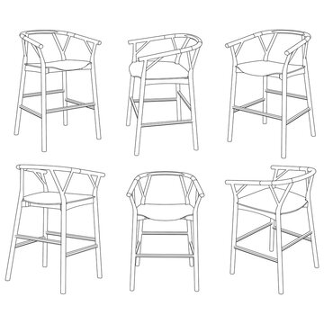 Bar stool perfect linear icon. Line art customizable illustration. Night club, drinking establishment, pub furniture. Vector isolated outline drawing