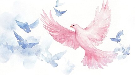 Obraz premium Ethereal painting watercolor background concept. Majestic Phoenix Illustration with Beautiful Colors
