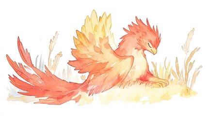 Obraz premium Ethereal painting watercolor background concept. Colorful Illustration of a Mythical Creature