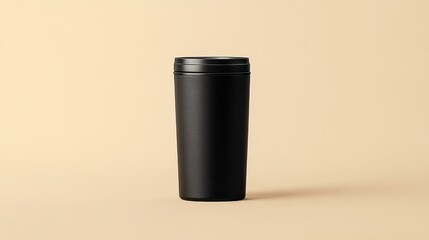 Sleek and Modern Minimalist Black Stainless Steel Tumbler for Coffee and Tea Enthusiasts - Perfect for Home and On-the-Go Use
