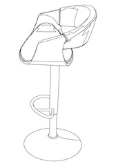 Hand-drawn bar chair and stool vector illustration. Editable line art design ideal for bar furniture, kitchen counters, and trendy seating options in modern interiors