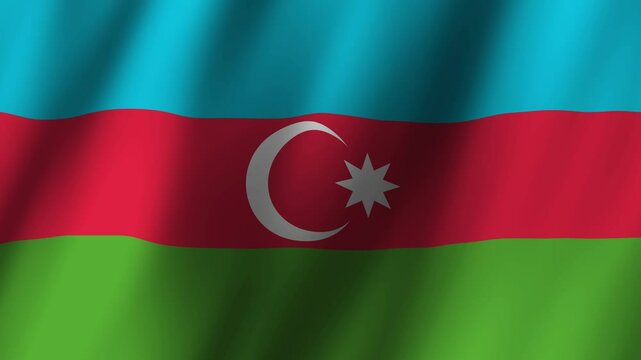 Animated Flag Azerbaijan 4k video