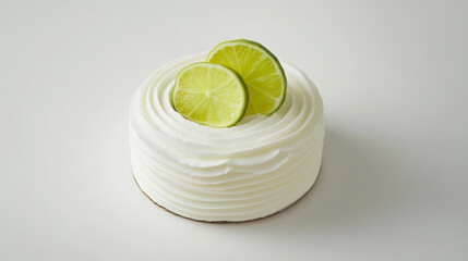 "Zesty Delight: Sweet White Buttercream Cake with Sliced Lime on Top"

