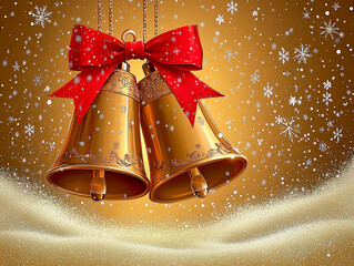 Christmas bells in gold