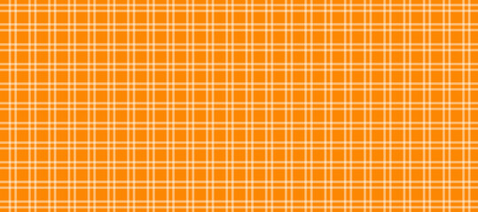 Orange and white plaid fabric texture background