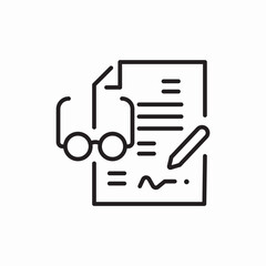 text write and eyeglasses icon sign vector