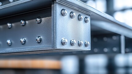 Close-up of riveted steel beam.