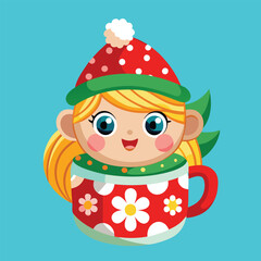 snowman with a cup of tea