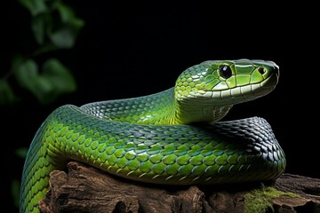 Year of the green wood snake illustration prompt for creative midjourney exploration