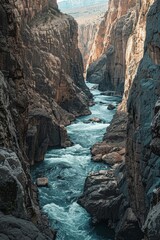 Canyon's Majestic Cliffs and Flowing Depths