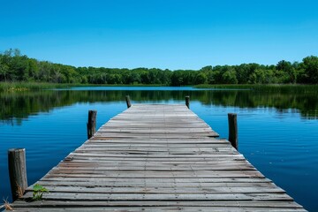 Serene Lake Dock Vista