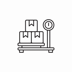 delivery packages scales icon sign vector