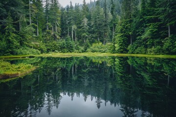 Tranquil Forest Pond Reflections