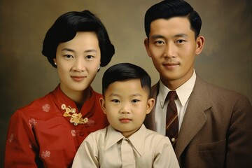 Nostalgic Asian Family Portrait