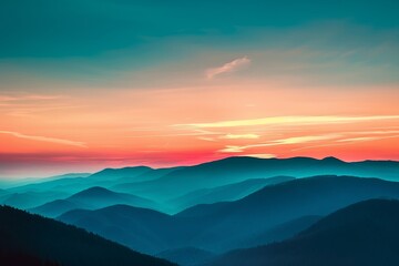 Fototapeta premium Silhouetted Ridge Against Colorful Sky