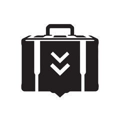 Suitcase In cartoon, hand-drawn flat style. image for social media, websites and UI. Isolated 2D vector design in logo, icon, sketch style, simple line vector, single color. AI Generative Art.