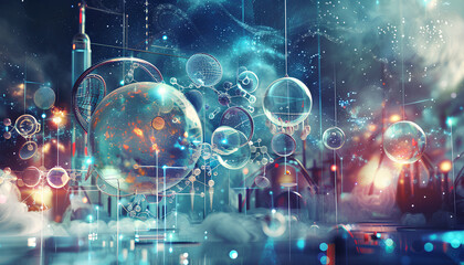 Obraz premium Innovative technologies in science and medicine . Mixed media