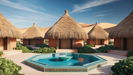 Beachfront luxury resort with infinity pool overlooking the turquoise ocean