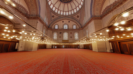 Obraz premium Elegant Ottoman Mosque With Intricate Dome and Ornate Decoration.