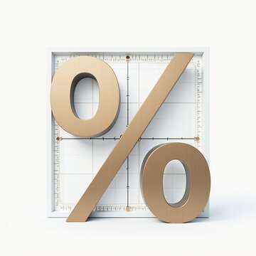 A percentage icon that represents an increase or decrease, icon on white background
