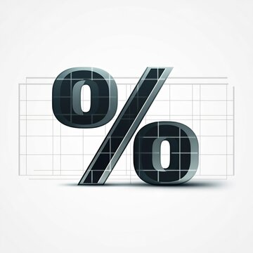 A percentage icon that represents an increase or decrease, icon on white background