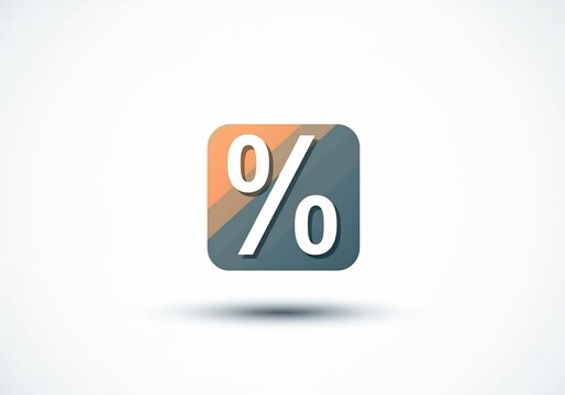 A percentage icon that represents an increase or decrease, icon on white background