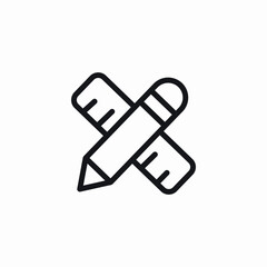 pencil ruler icon sign vector