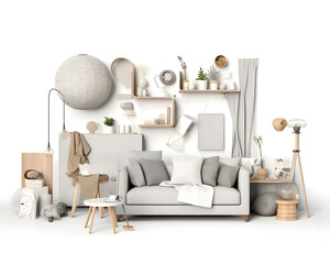interior design concept home modern architecture furniture object idea generative Ai.
