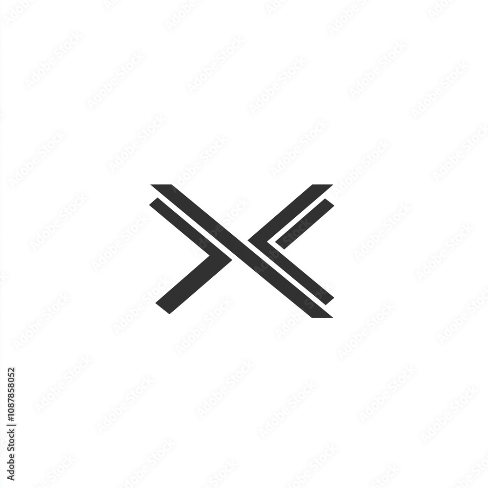 Poster abstract geometric x shape double line cross minimalist logo design